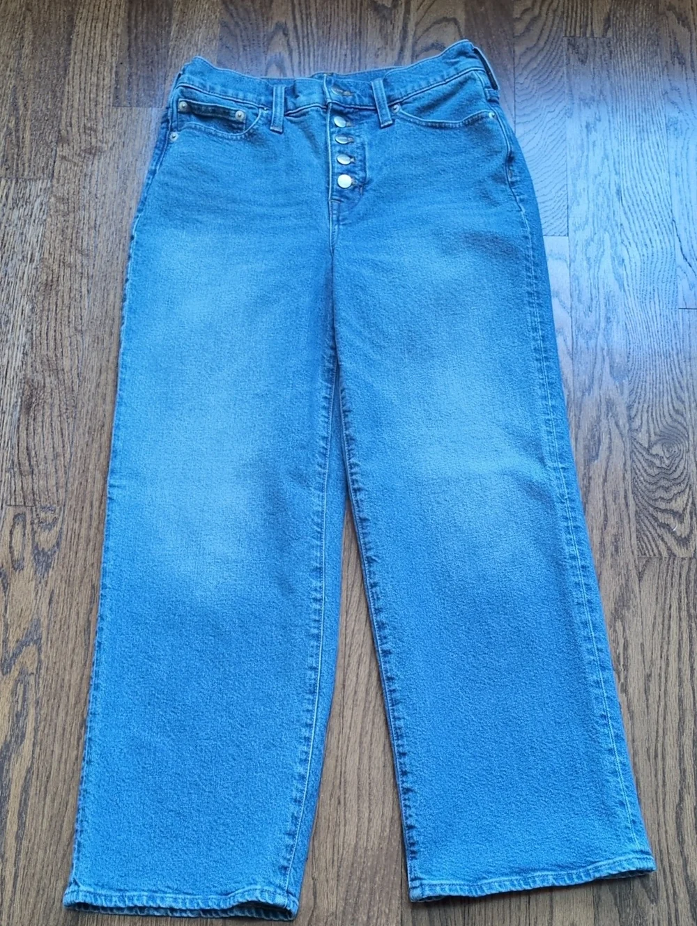 J. Crew Slim Wide High Rise Leg Cropped Button-Fly Jeans